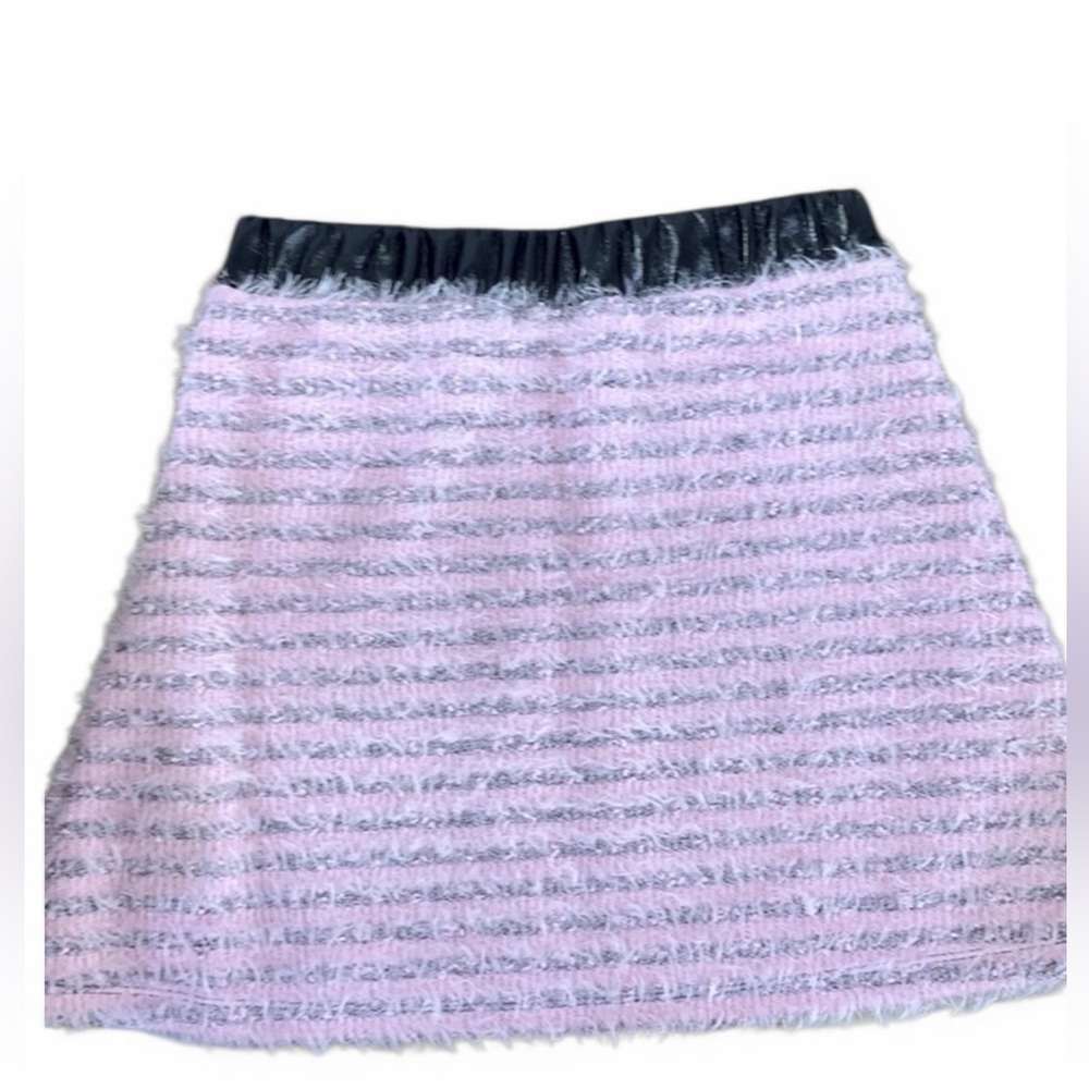 Pink Tweed Boucle Mini Skirt Preppy Chanel Style Girls XXL 16